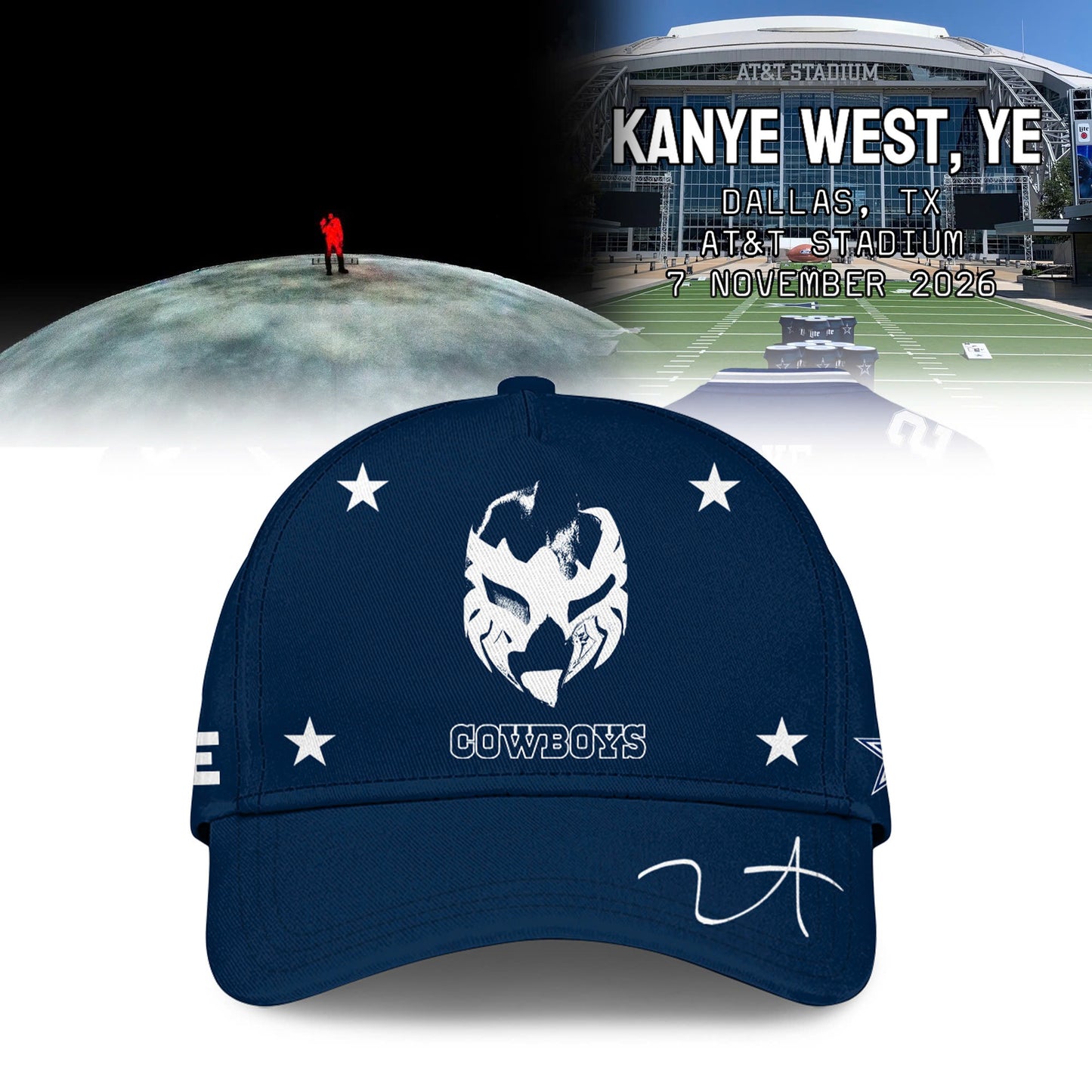 Dallas Cowboys x YE Inspired Jersey – Ye Live at AT&T Stadium 2026