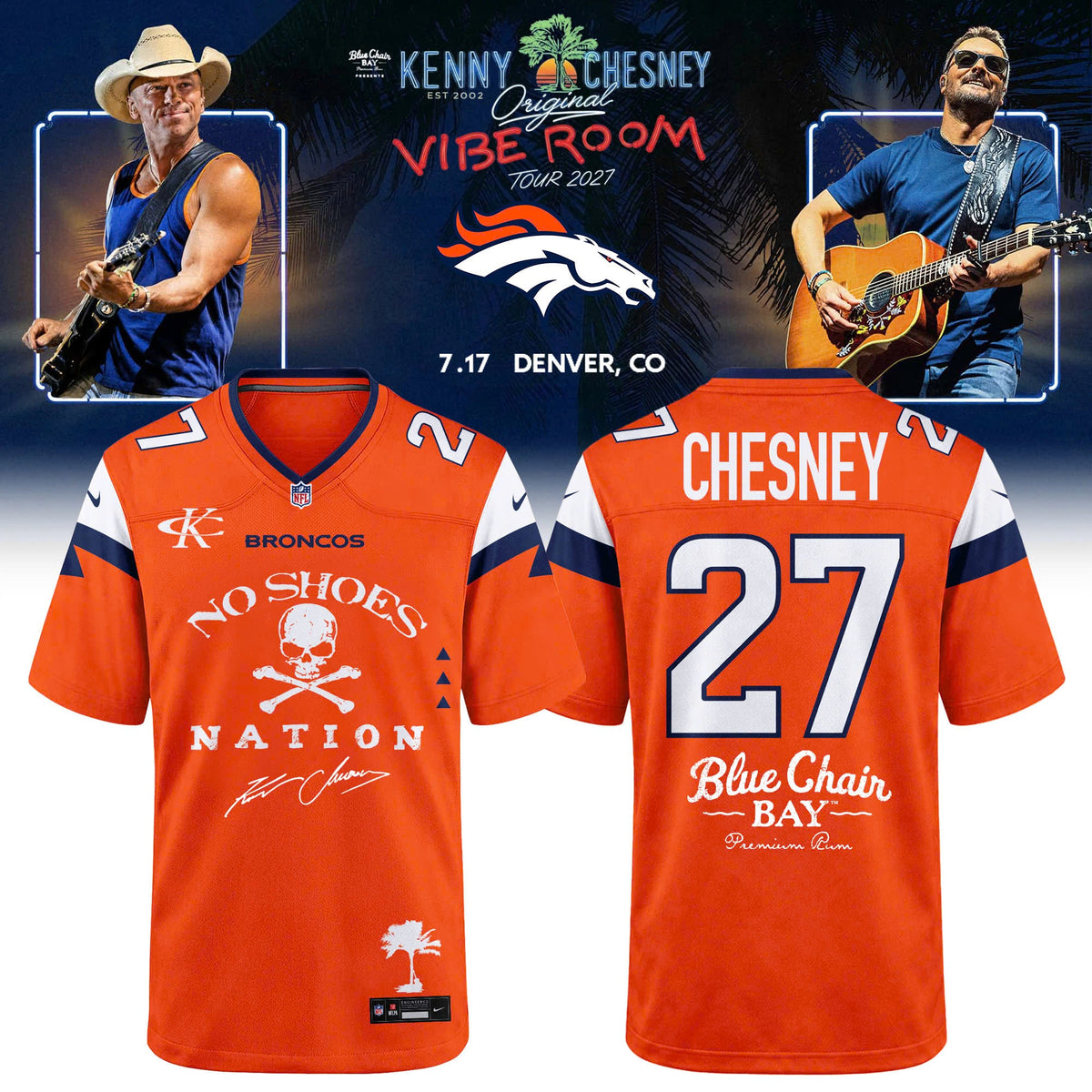 Denver Broncos x Kenny Chesney The Original Vibe Room Tour 2027 Jersey