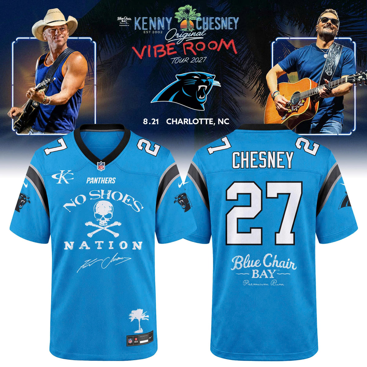 Carolina Panthers x Kenny Chesney The Original Vibe Room Tour 2027 Jersey