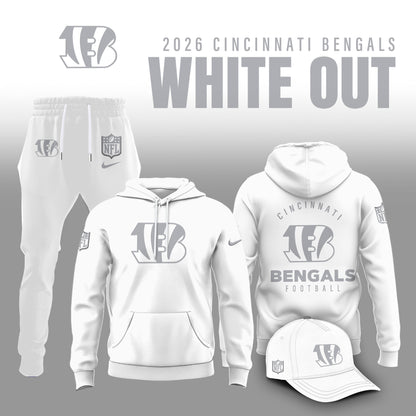 Cincinnati Bengals 2026 White Out Limited Edition Hoodie