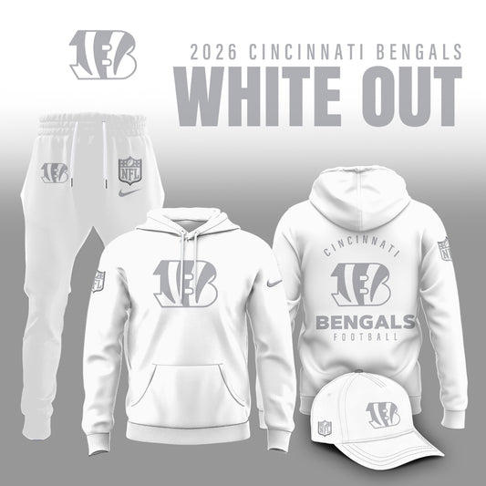 Cincinnati Bengals 2026 White Out Limited Edition Hoodie