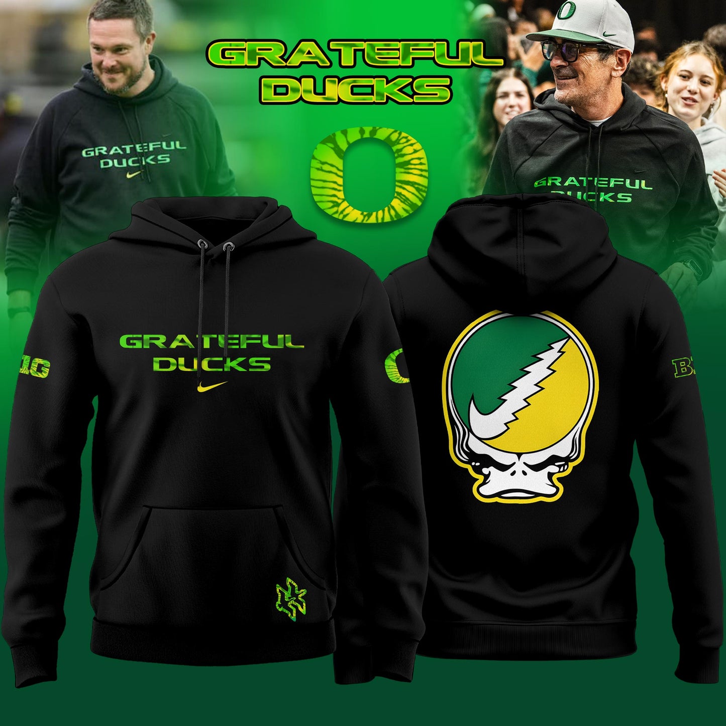 Oregon Ducks Grateful Dead 2025 Special Editions Combo Hoodie