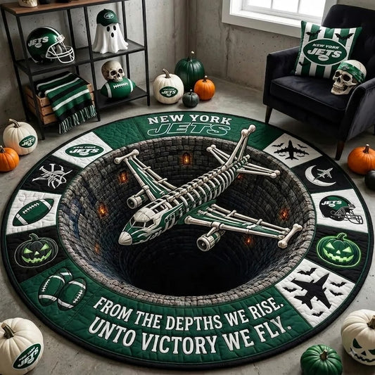 Limited Edition New York Jets 2026 Halloween Quilted Round Rug, Mats