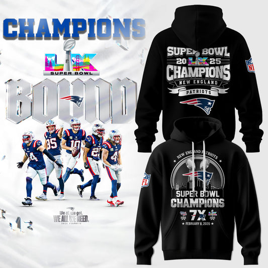 Limited Edition PATRIOTS CHAMPIONS Super Bowl LX Hoodie