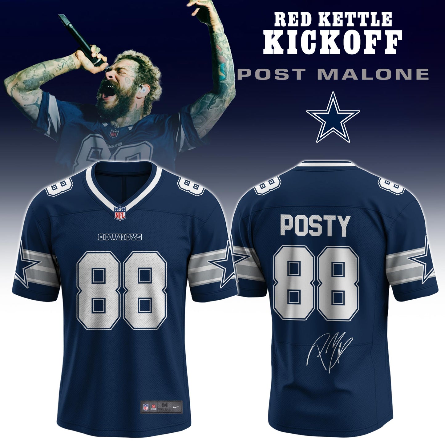 Post Malone Cowboys Signature Jersey Limited Edition