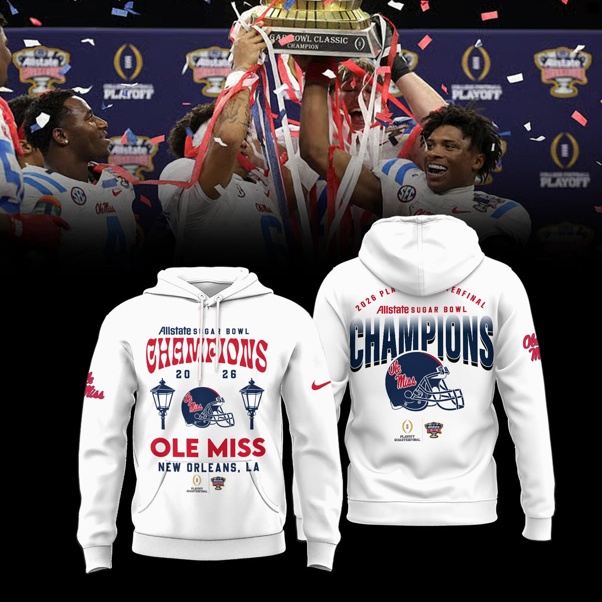 Ole Miss Rebels 2026 Sugar Bowl Champions Limited Edition Combo Hoodie