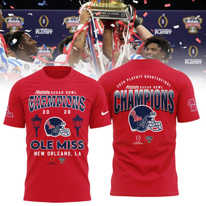 Ole Miss Rebels 2026 Sugar Bowl Champions Limited Edition Combo T-Shirt