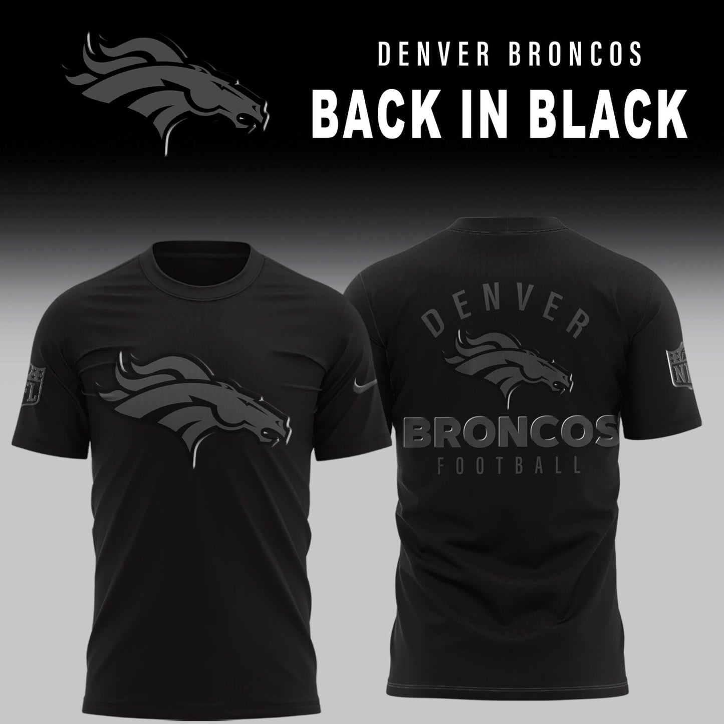 Denver Broncos 2025 Back In Black Limited Edition Combo TShirt