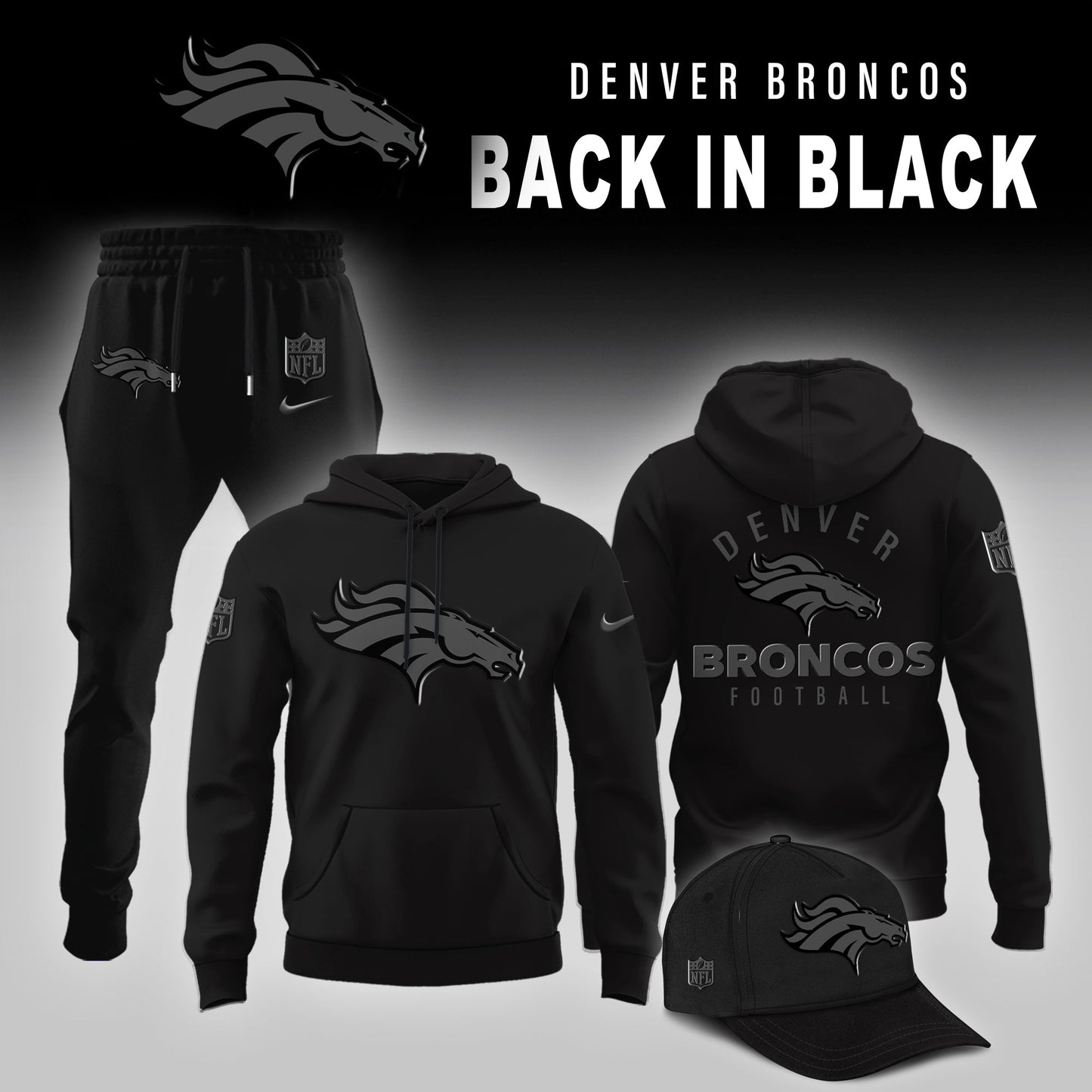 Denver Broncos 2025 Back In Black Limited Edition Combo Hoodie