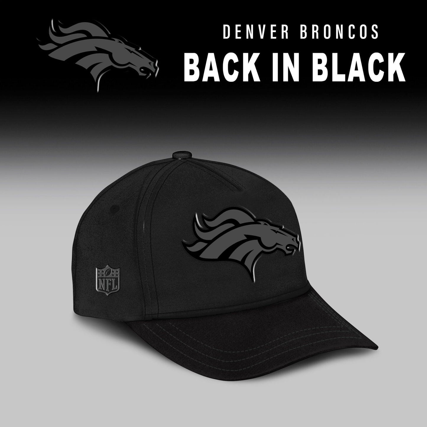 Denver Broncos Back In Black Half Zip Hoodie
