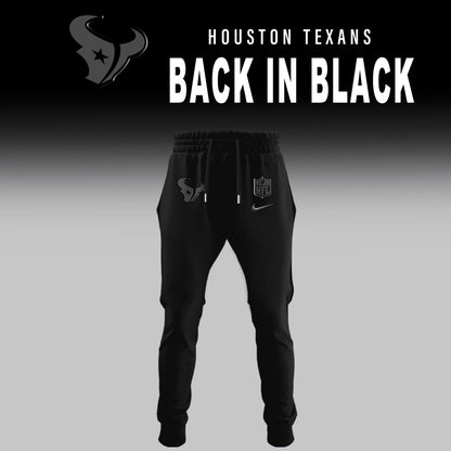 Houston Texans Back In Black Half Zip Hoodie