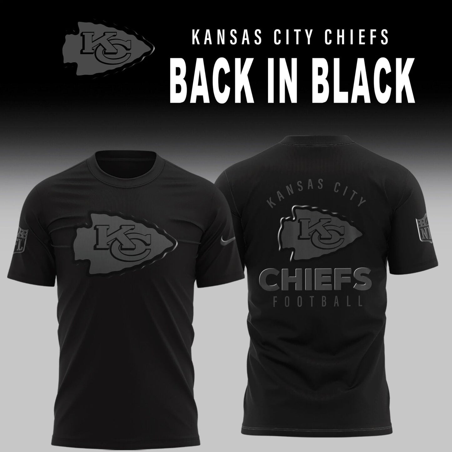 Kansas City Chiefs 2025 Back In Black Limited Edition Combo TShirt