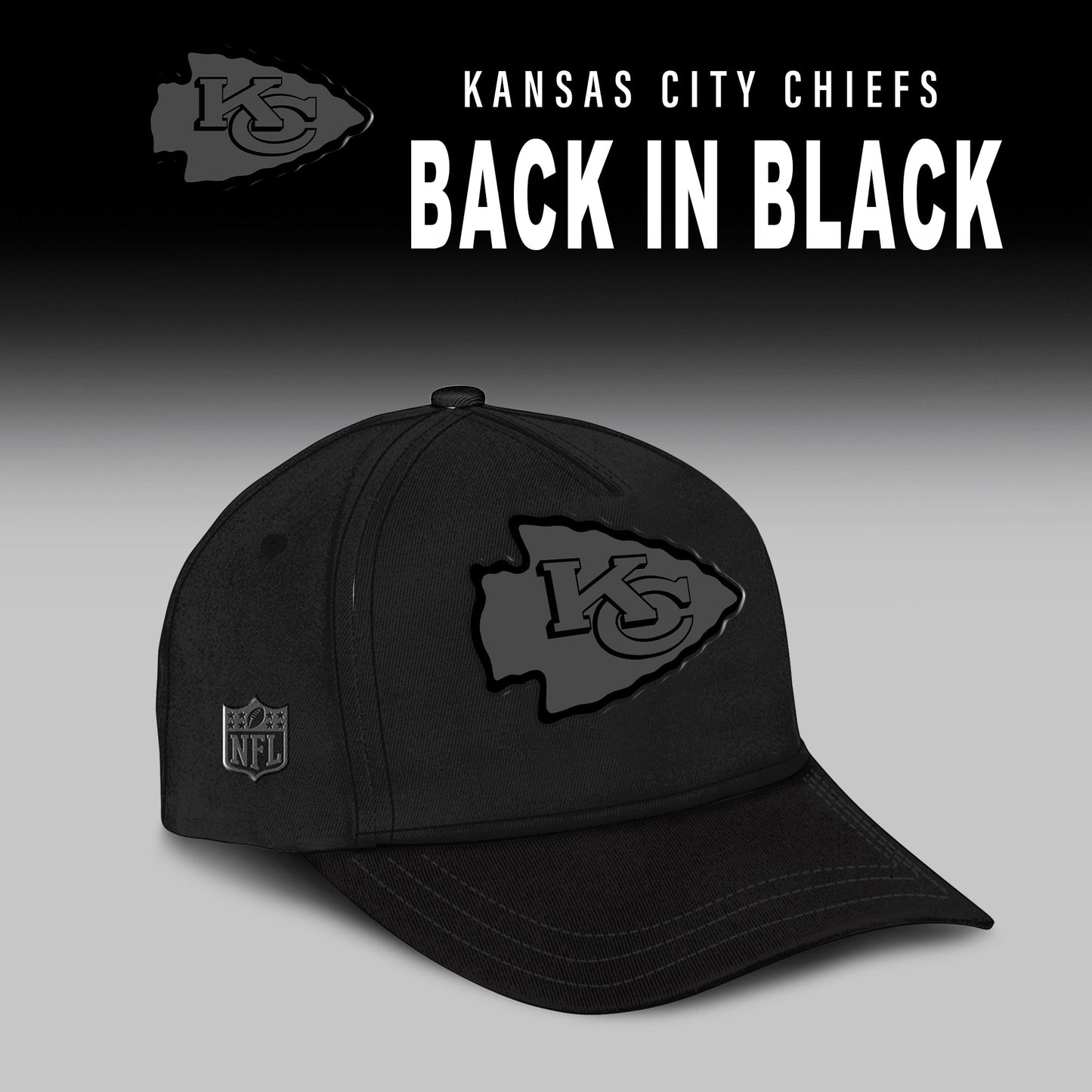 Kansas City Chiefs Back In Black Half Zip Hoodie