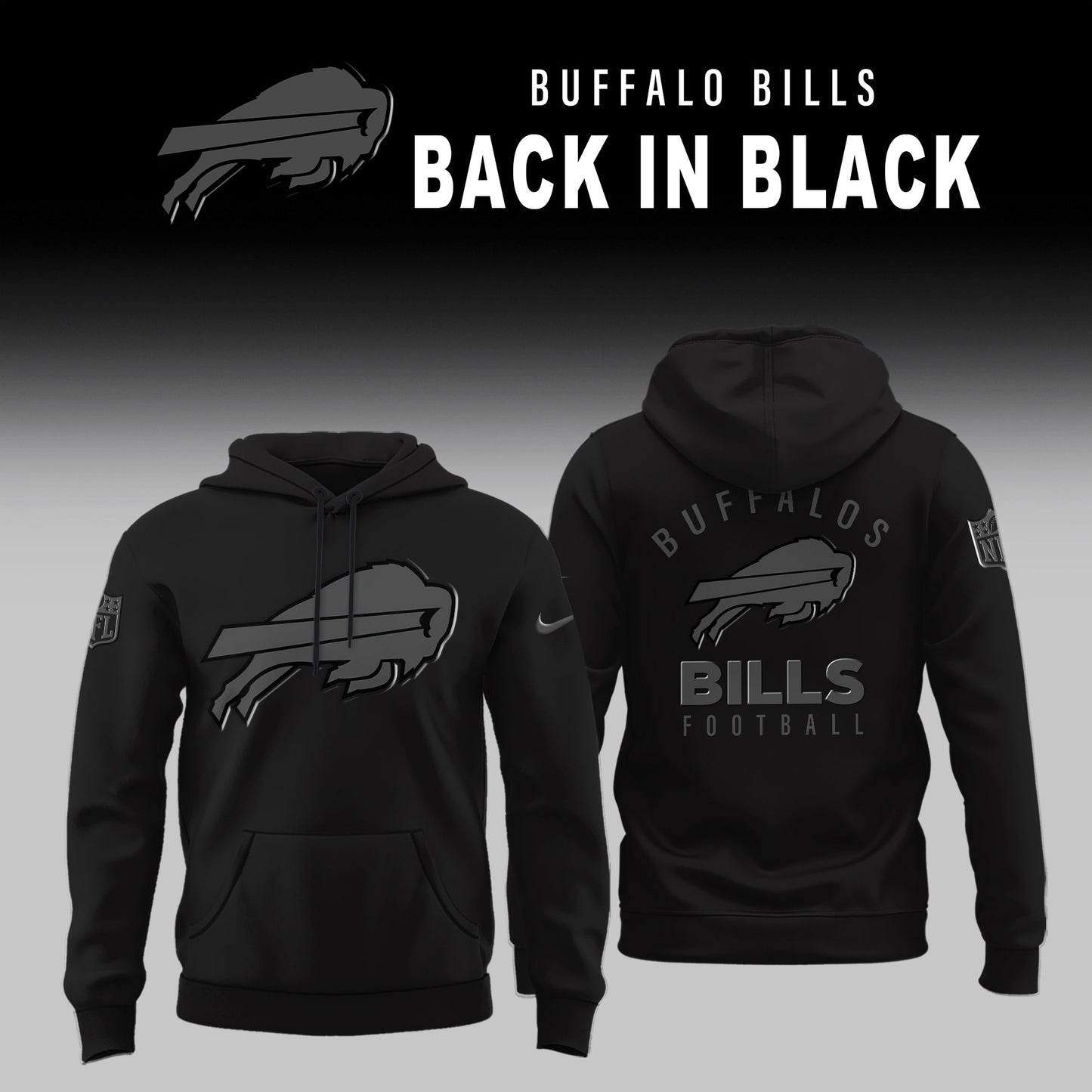 Buffalo Bills Back In Black Limited Edition Combo Hoodie