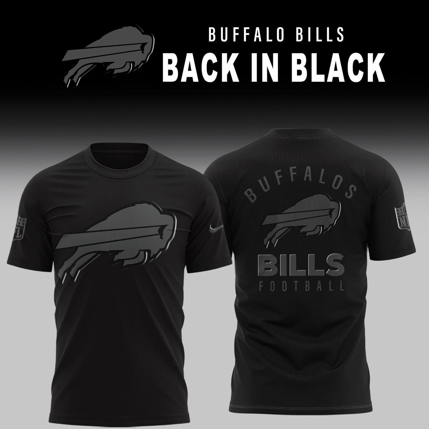 Buffalo Bills Back In Black Limited Edition Combo TShirt