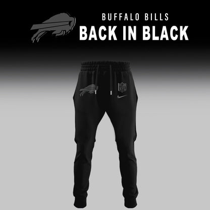 Buffalo Bills Back In Black Half Zip Hoodie