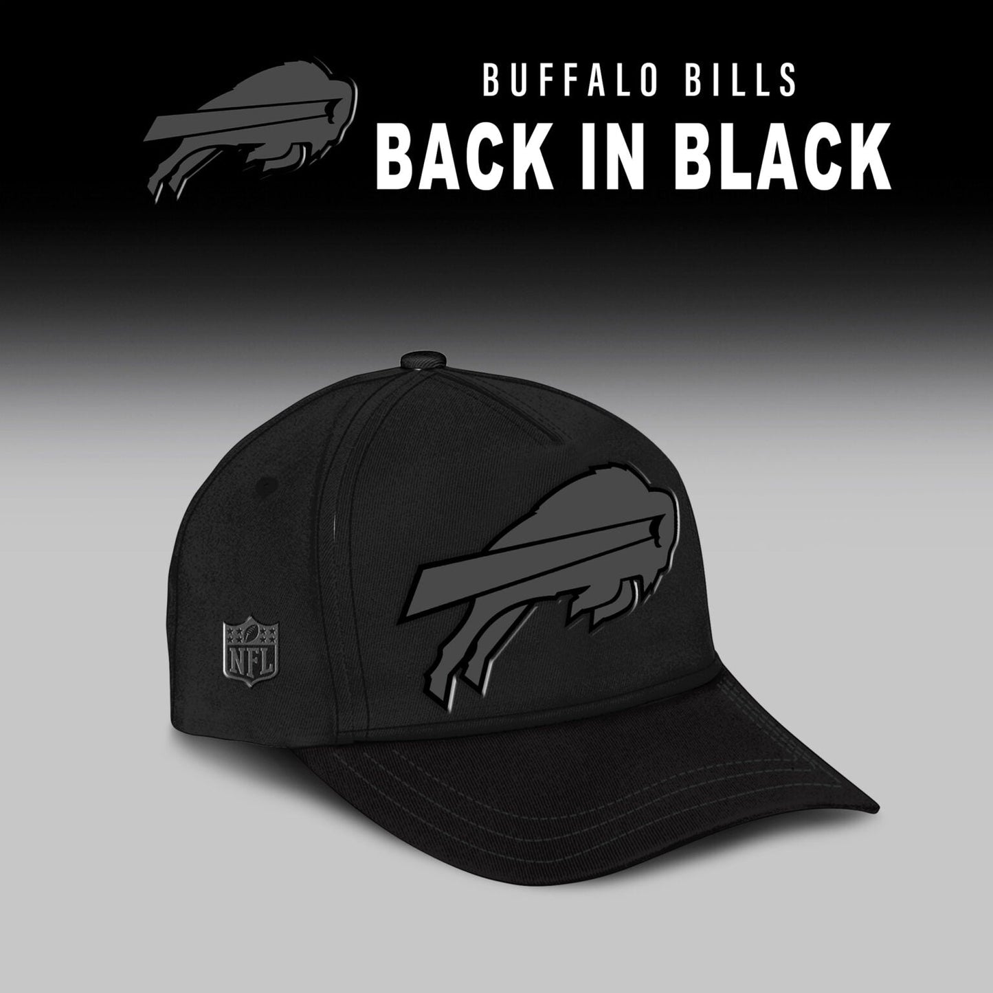 Buffalo Bills Back In Black Half Zip Hoodie