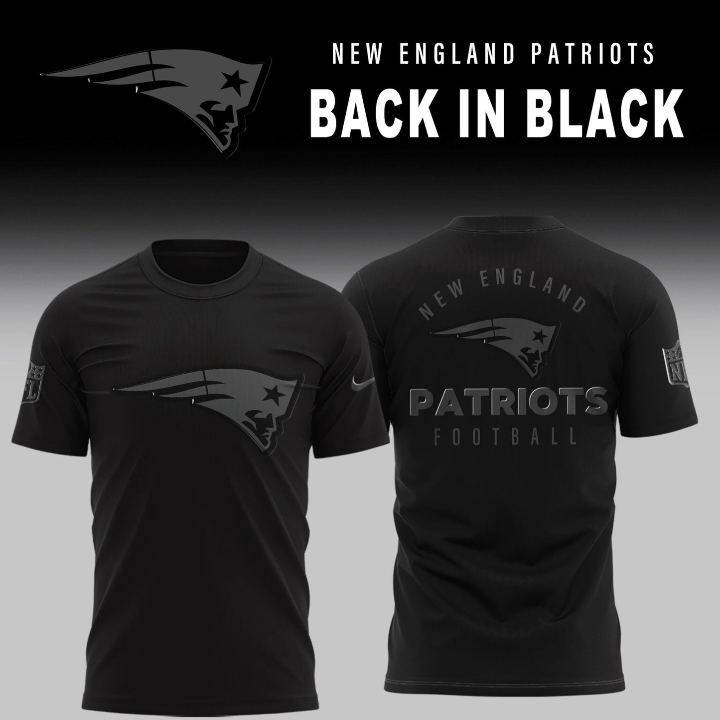 New England Patriots 2025 Back In Black Limited Edition Combo TShirt