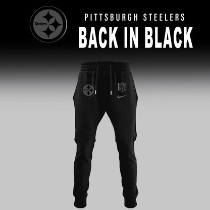 Pittsburgh Steelers Back In Black Half Zip Hoodie