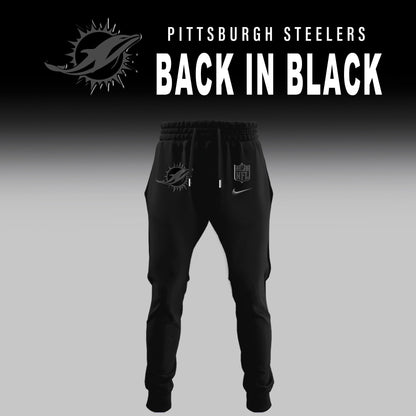 Miami Dolphins Back In Black Half Zip Hoodie