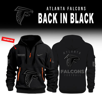 Atlanta Falcons Back In Black Half Zip Hoodie