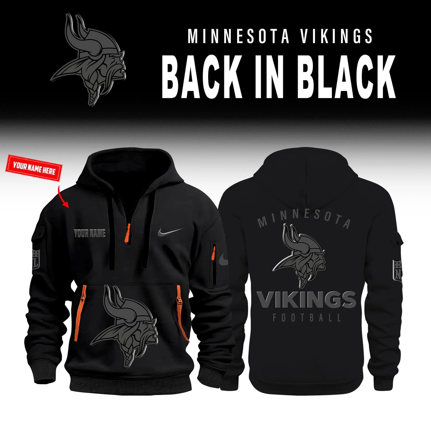 Minnesota Vikings 2025 Back In Black Limited Edition New Jacket