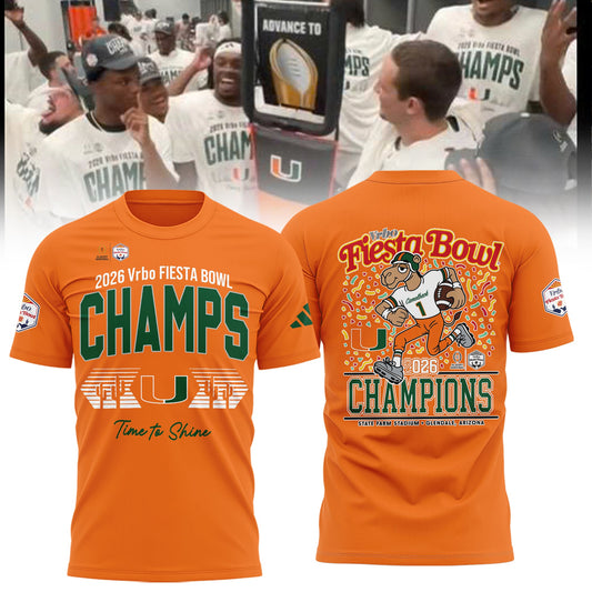 Miami Hurricanes College Football Playoff 2025 Fiesta Bowl Champions Combo T-Shirt