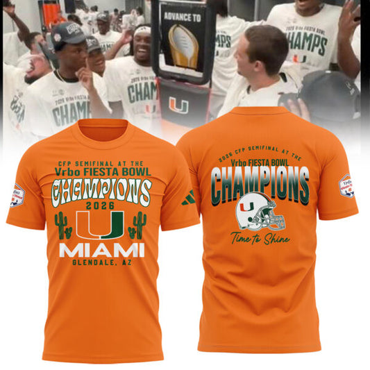 Miami Hurricanes College Football Playoff 2025 Fiesta Bowl Champions Combo T-Shirt