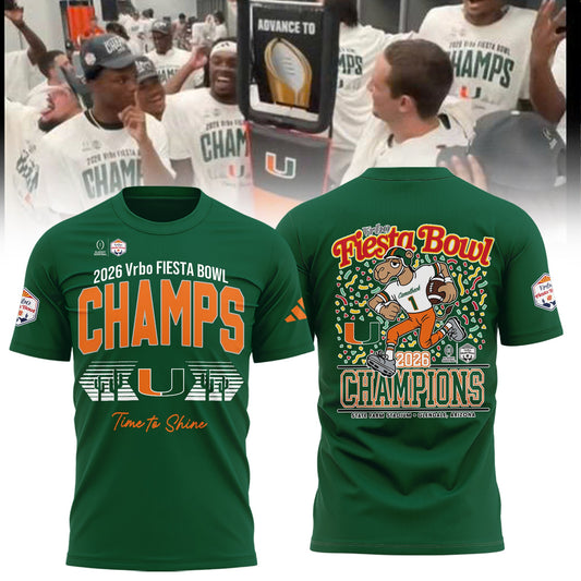 Miami Hurricanes College Football Playoff 2025 Fiesta Bowl Champions Combo T-Shirt