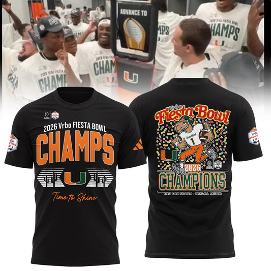 Miami Hurricanes College Football Playoff 2025 Fiesta Bowl Champions Combo T-Shirt