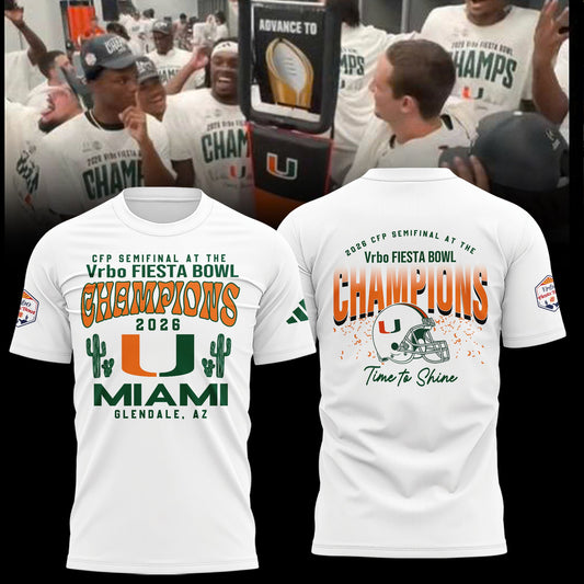 Miami Hurricanes College Football Playoff 2025 Fiesta Bowl Champions Combo T-Shirt