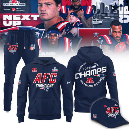 New England Patriots 2025 AFC Conference Champions Hoodie