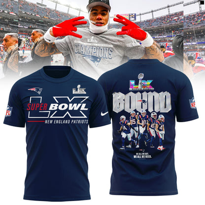 New England Patriots Super Bowl LX Roster T-shirt