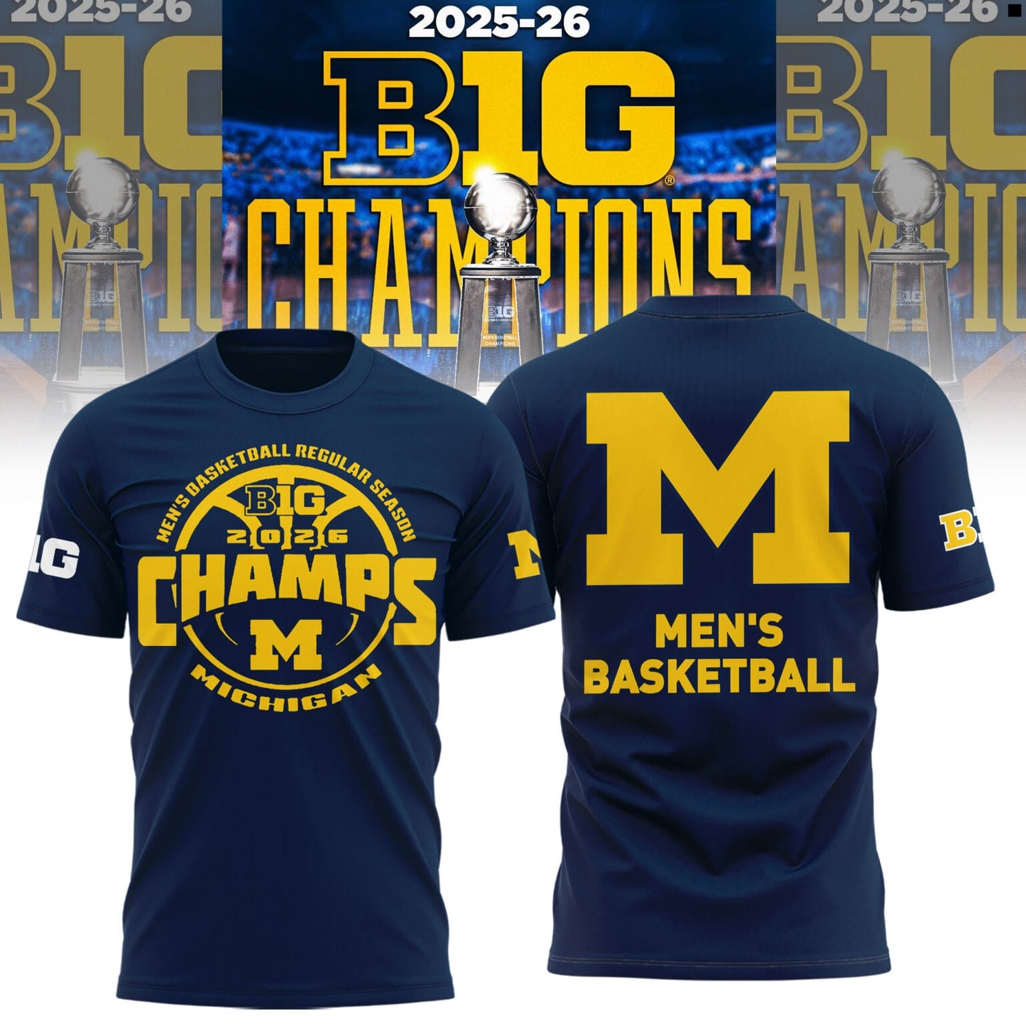 Michigan Men’s Basketball 2026 Big Ten Regular Season Title T-Shirt