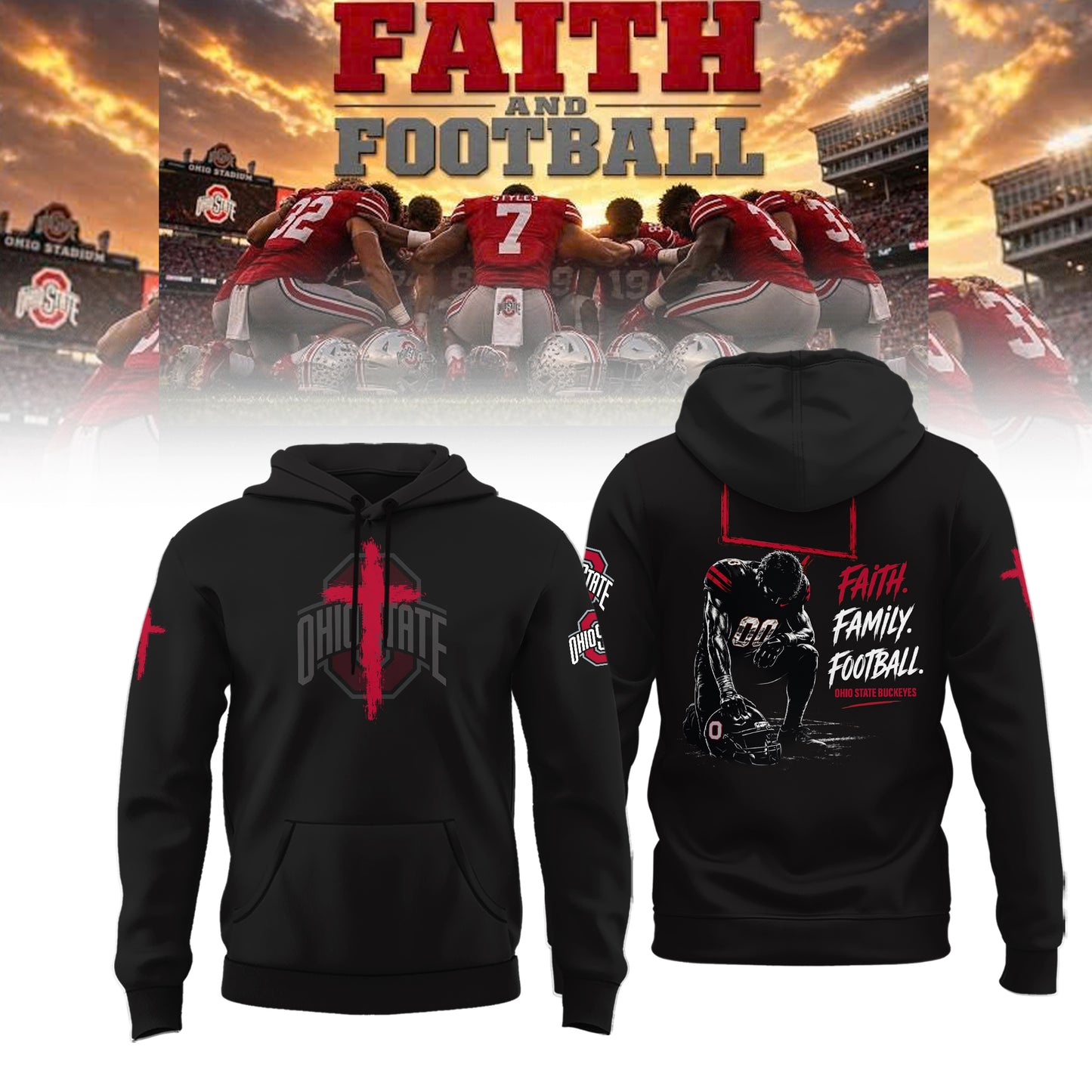 Ohio State Buckeyes FAITH FAMILY FOOTBALL 2026 Limited Edition Hoodie