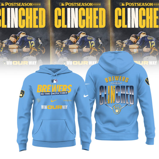 Limited Edition Milwaukee Brewers Postseason 2026 Clinched Hoodie