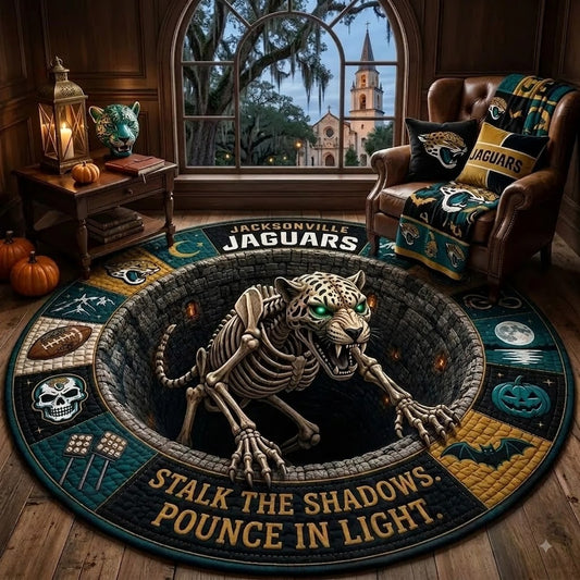 Limited Edition Jacksonville Jaguars 2026 Halloween Quilted Round Rug, Mats
