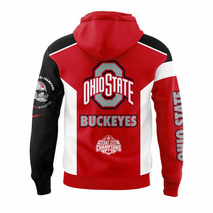 Ohio State Football College Football Playoff National Champions Smoke Red/Black Hoodie