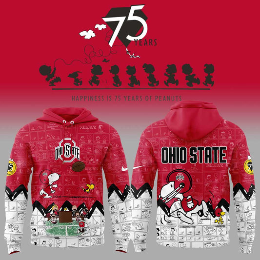 Limited Edition Ohio State Football 75th Anniversary of Peanuts Hoodie V2