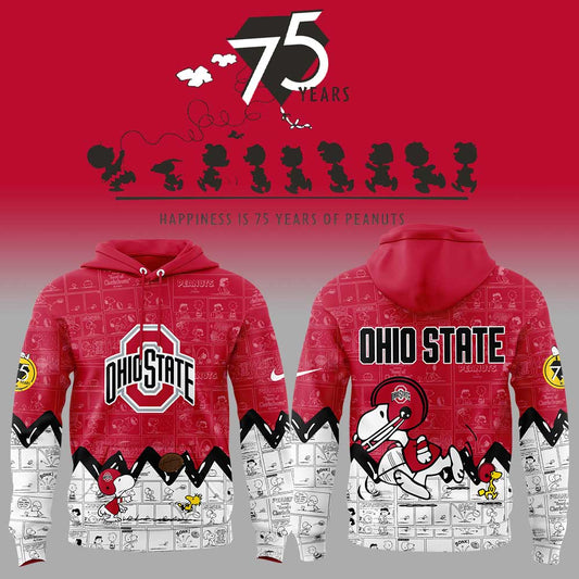Limited Edition Ohio State Football 75th Anniversary of Peanuts Hoodie
