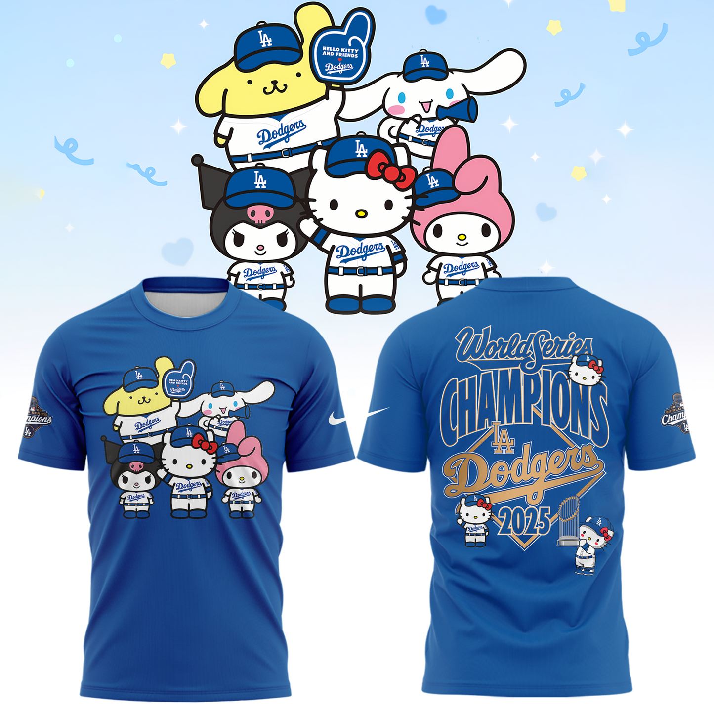 2025 HELLO KITTY x DODGERS CHAMPIONS Tshirt