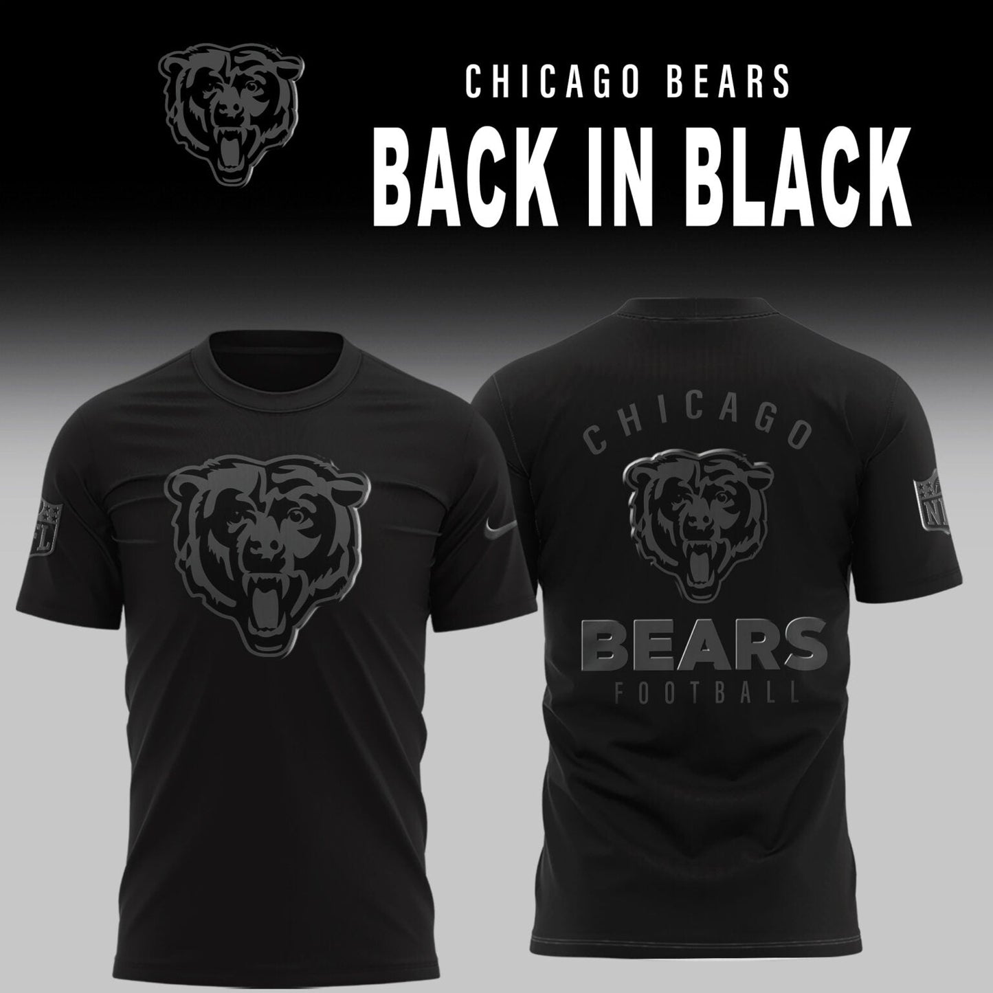 Chicago Bears 2025 Back In Black Limited Edition Combo TShirt