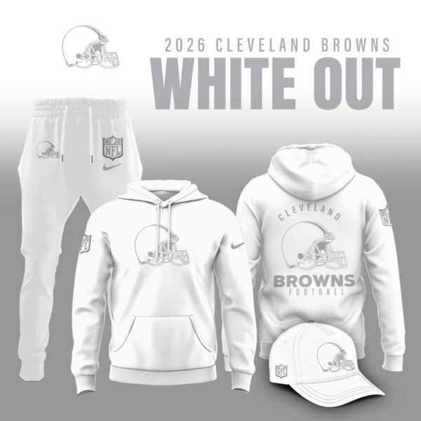 Cleveland Browns 2026 White Out Limited Edition Hoodie