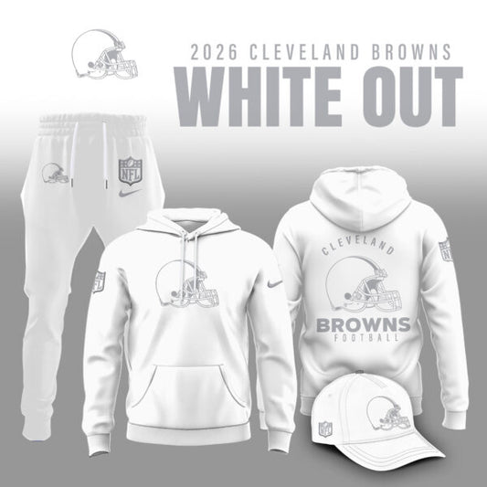 Cleveland Browns 2026 White Out Limited Edition Hoodie