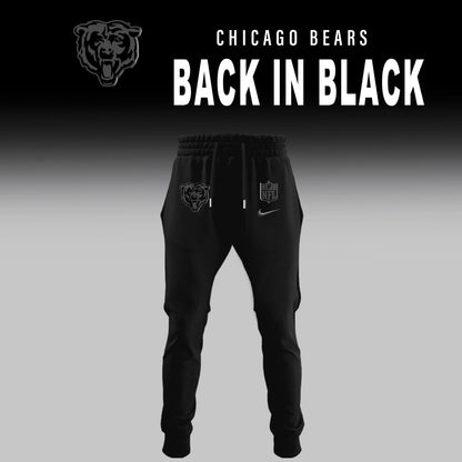 Chicago Bears Back In Black Half Zip Hoodie