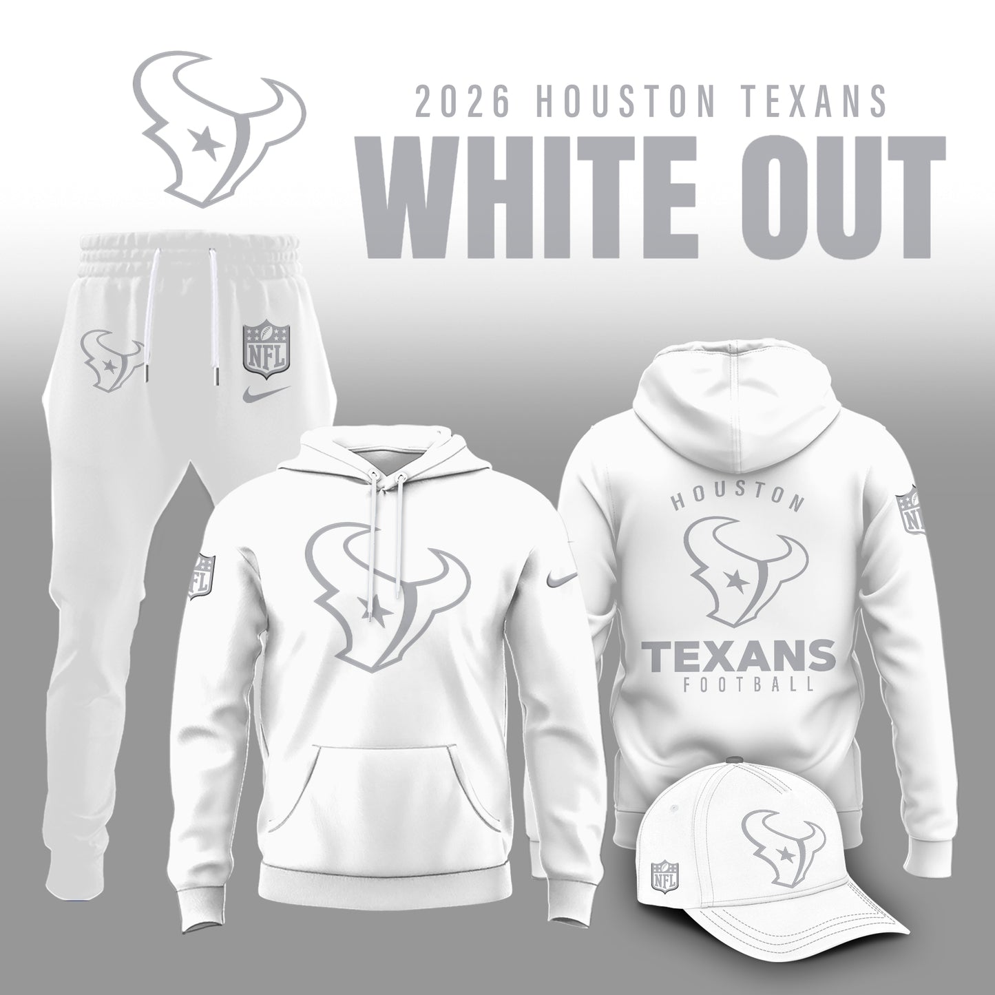 Houston Texans 2026 White Out Limited Edition Hoodie