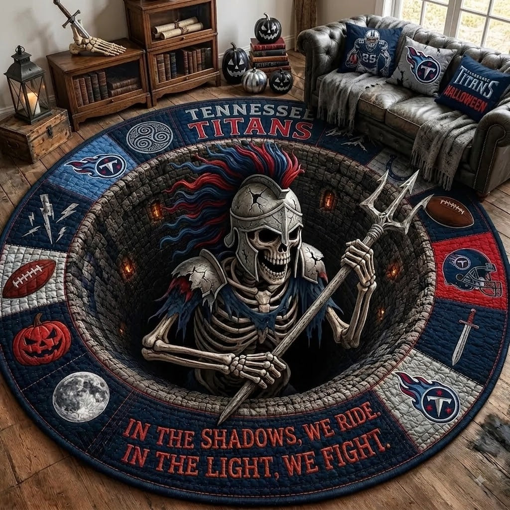 Limited Edition Tennessee Titans 2026 Halloween Quilted Round Rug, Mats