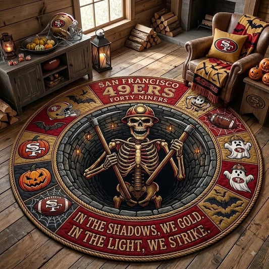 Limited Edition San Francisco 49ers 2026 Halloween Quilted Round Rug, Mats