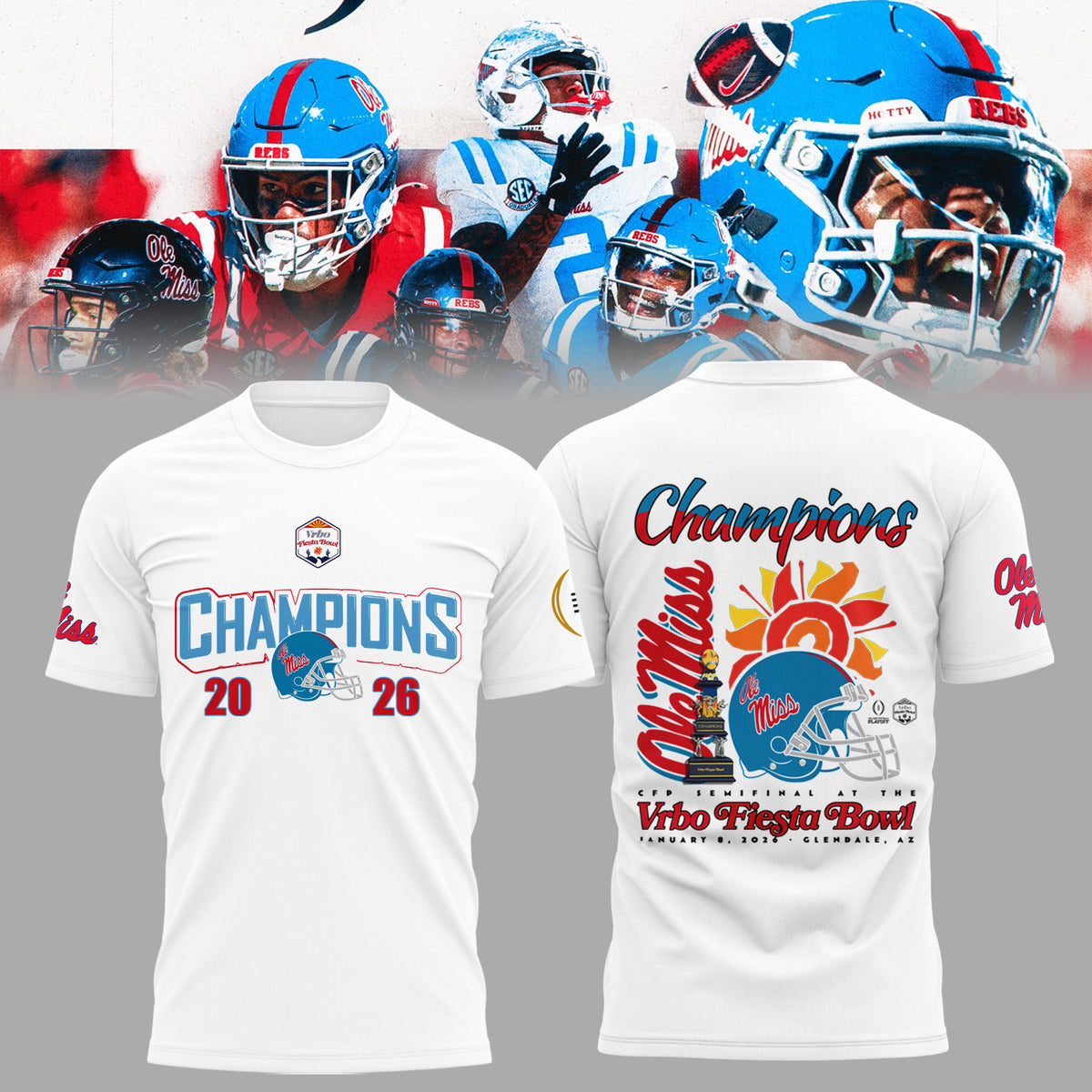 Ole Miss Vrbo Fiesta Bowl Champion 2026 Shirt