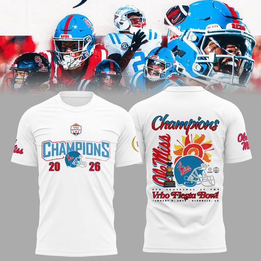 Ole Miss Vrbo Fiesta Bowl Champion 2026 Shirt